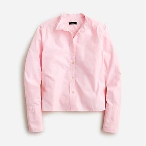 Thomas Mason® for J.Crew cropped PINK shirt in end-on-end cotton SZ 2